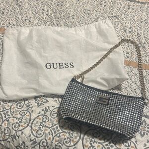 Guess Silver Rhinestone Clutch